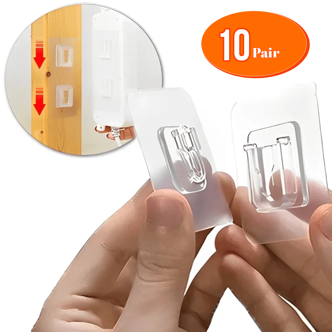 10 Pair Double Sided Adhesive Wall Hook (1) 10 Pair Double Sided Adhesive Wall Hook - Image 1