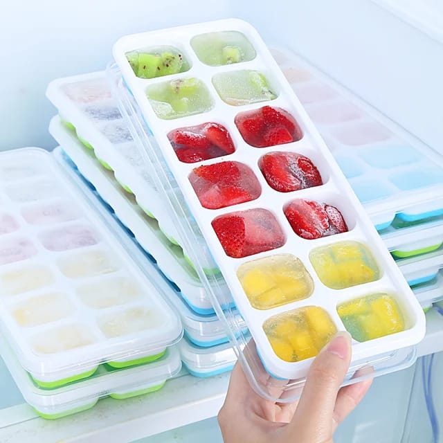 14 Grids Ice Cube Tray With Lid (2) 14 Grids Ice Cube Tray With Lid - Image 1