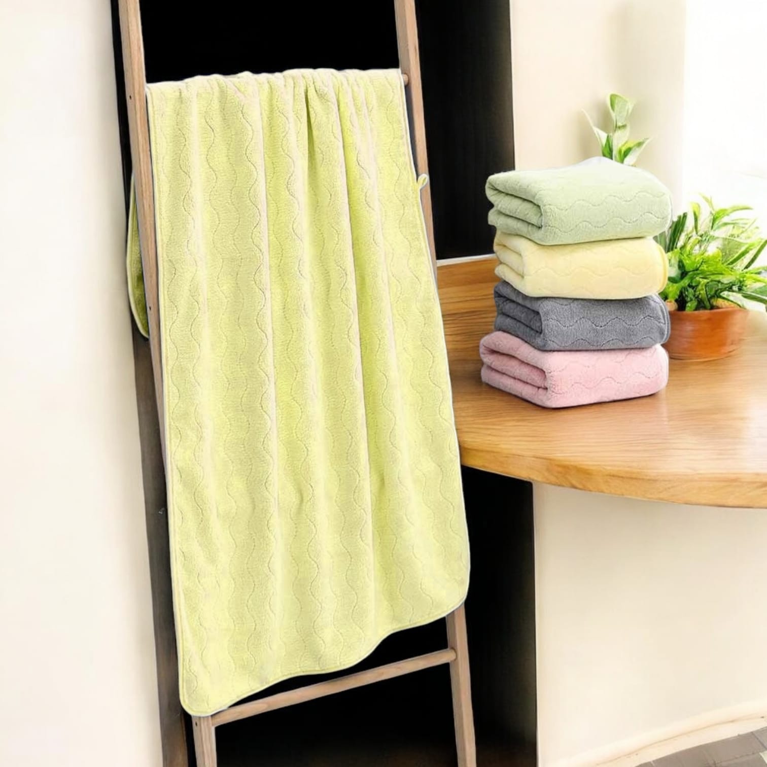 Wave Embossed Premium Soft Bathing Towel (11) Wave Embossed Premium Soft Bathing Towel - Image 1