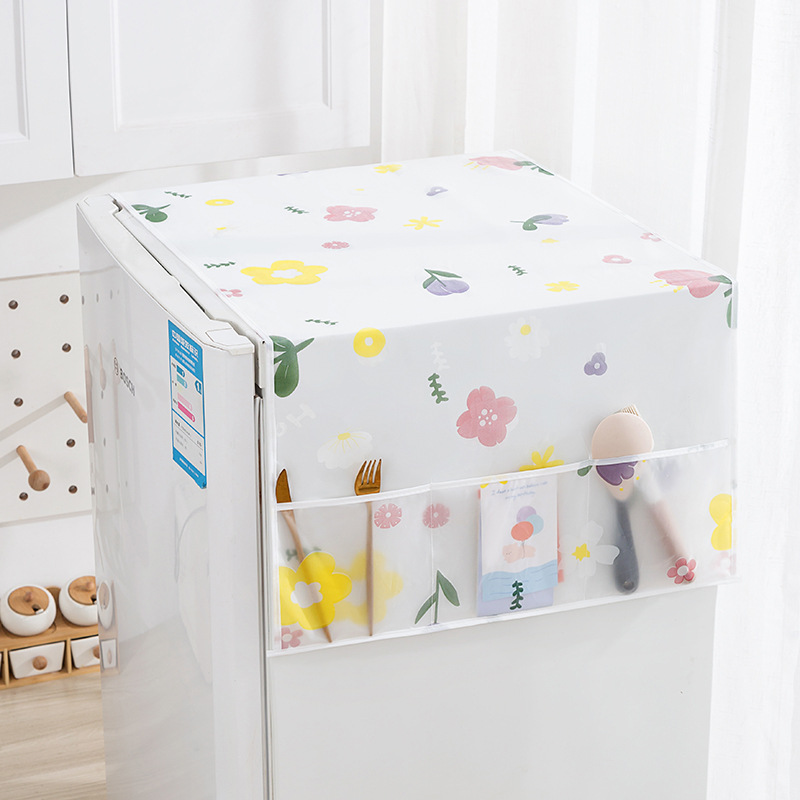 Multi-Pocket Dustproof Fridge Cover (2) Multi-Pocket Dustproof Fridge Cover - Image 1