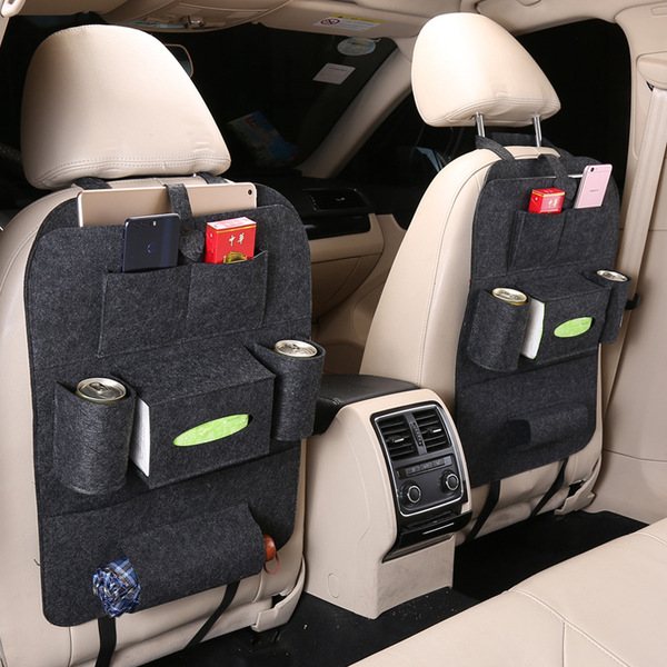 2 Pcs Car Back Seat Hanging Storage Bag with Multiple Pockets (3) 2 Pcs Car Back Seat Hanging Storage Bag with Multiple Pockets - Image 1